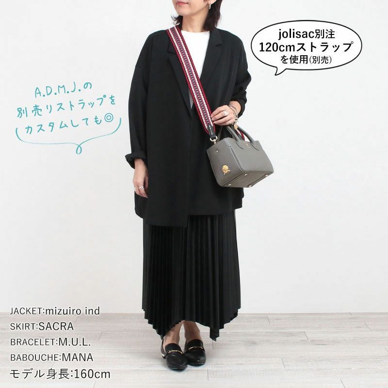 ADMJ バッグ シュリンク ストラップ付き ミニトート 牛革 エーディー