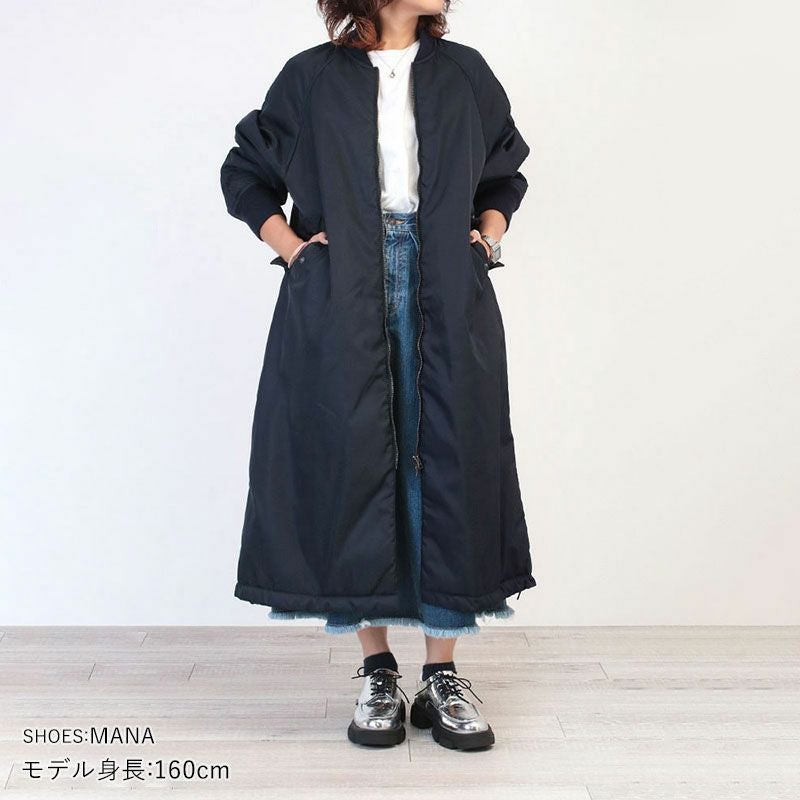 24AW TICCA/ティッカ ロングMA-1 BLACK TICCA ティッカ MA-1コート ロング丈 TBEA-053 | jolisac