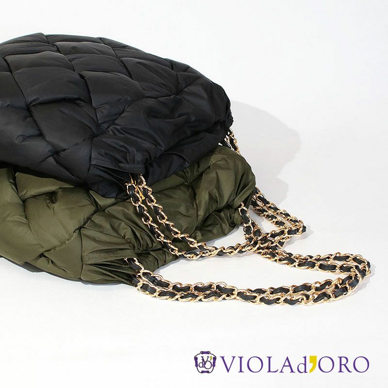 VIOLAd'ORO ヴィオラドーロ バッグ ナイロンメッシュ チェーンハンドル