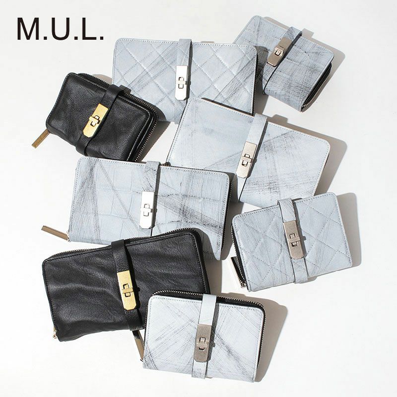 M.U.L. ハーフラウンドウォレット　キルティング型押し M.U.L. エムユーエル ハーフラウンドウォレット MUL-070【クーポン対象