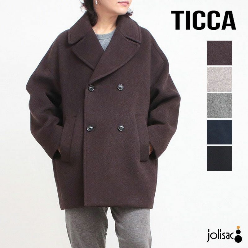 【TICCA】ピーコート（TBEA242）ブラック 楽天市場】TICCA ティッカ ウール ピーコート tbea-242 レディース