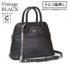 クロコ型押しV.BLACK