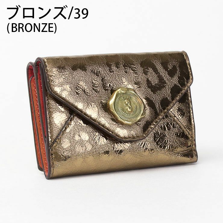 san hideaki mihara サンヒデアキミハラ 3つ折り財布 レオパード SMO