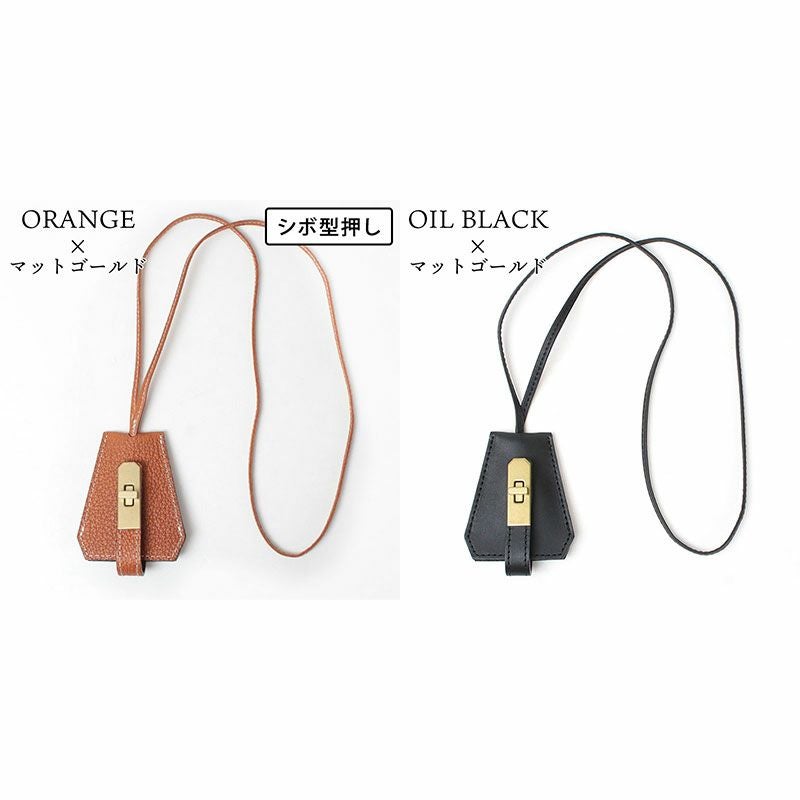 【新品・未使用】M.U.L レザーキーネックレス　オイルレザーマットゴールド ネックレス メンズ レディース エムユーエル MUL レザーチャーム 本革