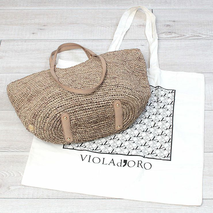 ヴィオラドーロ かごバッグ SANDRO ラフィア 2WAY V8481 VIOLAd'ORO