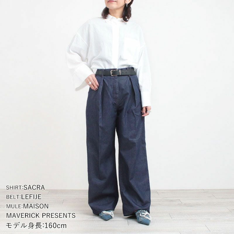 TICCA ティッカ ライトデニム タックワイドパンツ TBFS-051 サイズ1