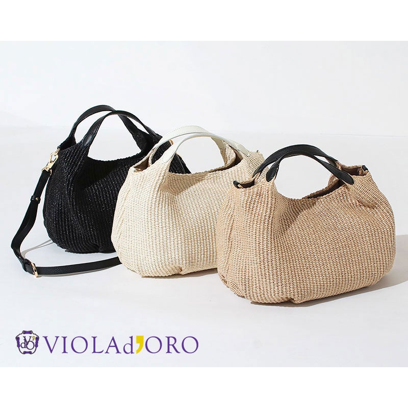 ヴィオラドーロ かごバッグ SANDRO ラフィアシート 2WAY V8858 VIOLAd