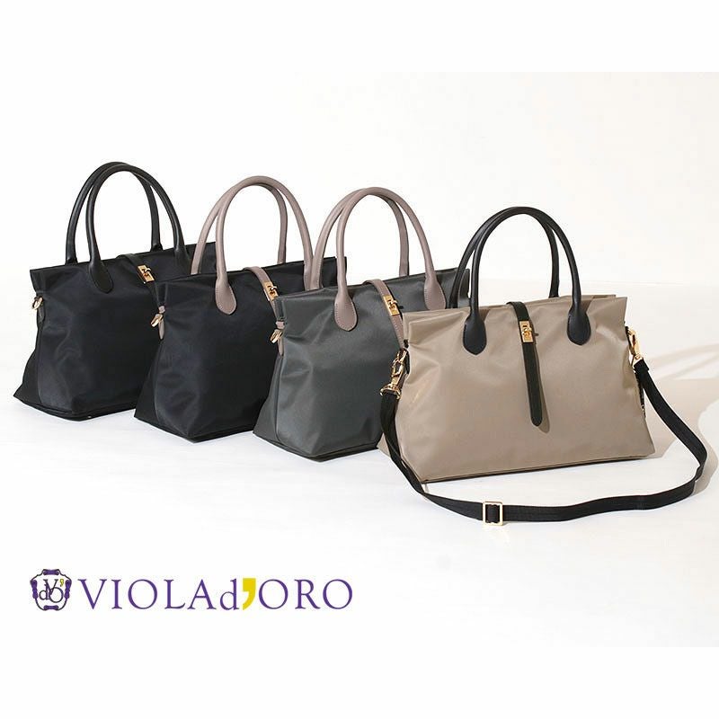 VIOLAd'ORO ヴィオラドーロ ビアンカ ターンロック付き ナイロントート
