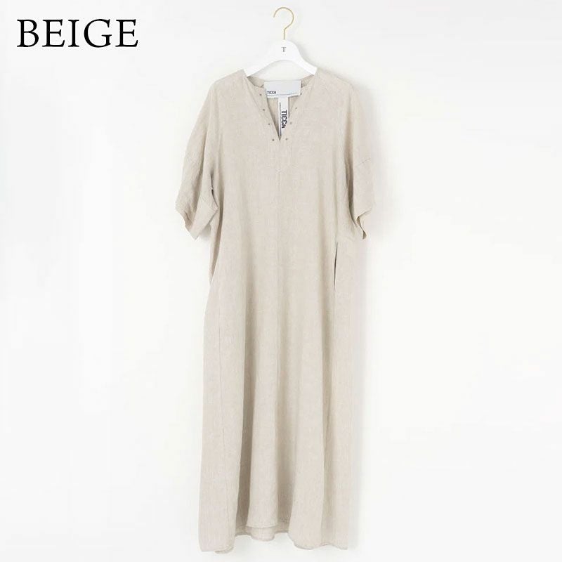 10%OFF TICCA ティッカ リネンワンピース TBES-408 | jolisac