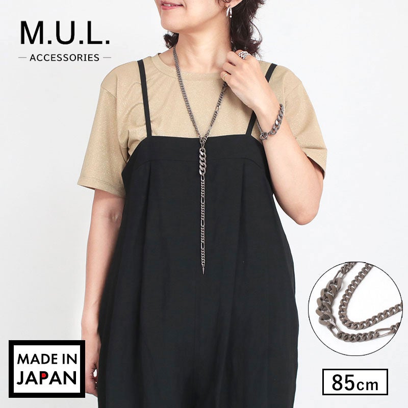 M.U.L. エムユーエル 南京錠マンテルネックレス48cm セブンフェアリー M.U.L. エムユーエル Vチェーン南京錠マンテルネックレス 48/67cm MULA
