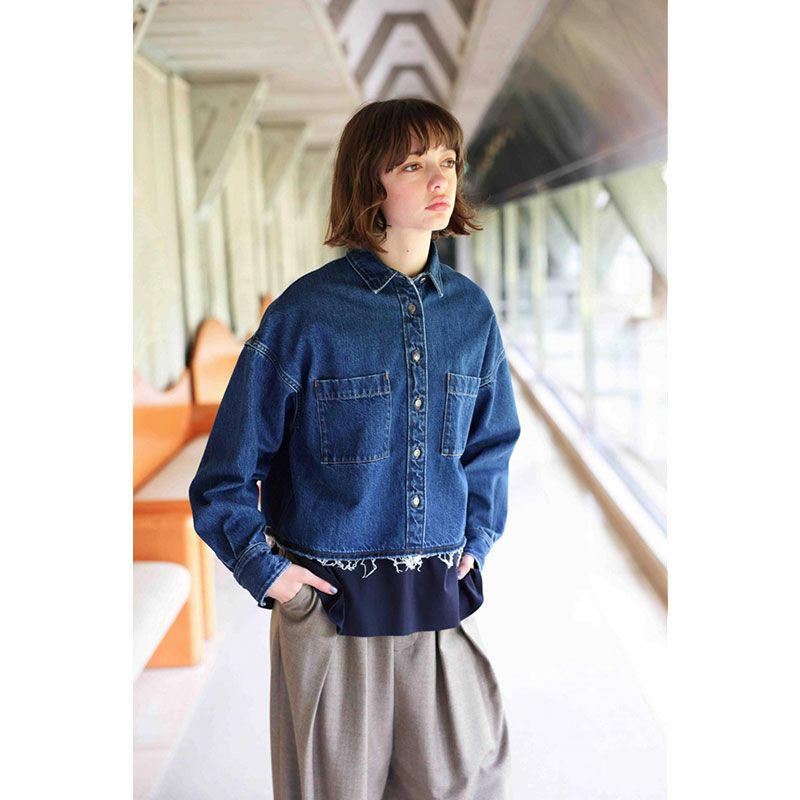 SACRA サクラ デニムクロップドシャツ 25FALL 125513071 | jolisac