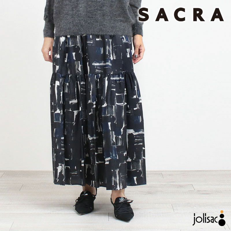 SACRA サクラ スカート BRUTH PAINTING 25FALL 125510123 サイズ36