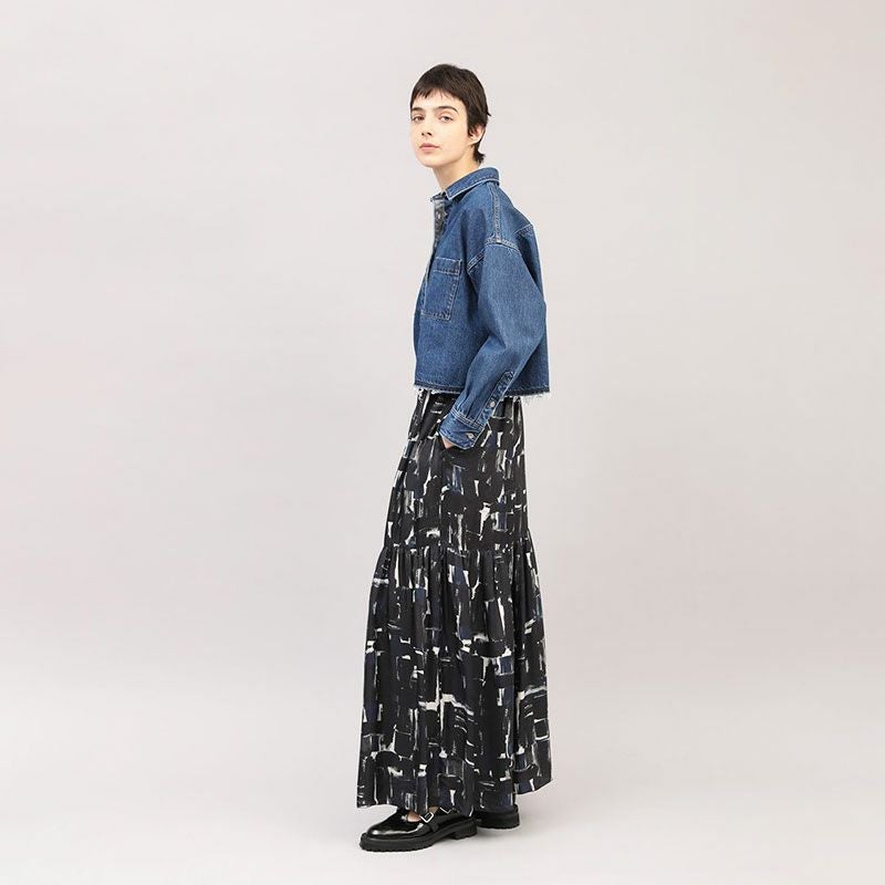 SACRA サクラ スカート BRUTH PAINTING 25FALL 125510123 サイズ36