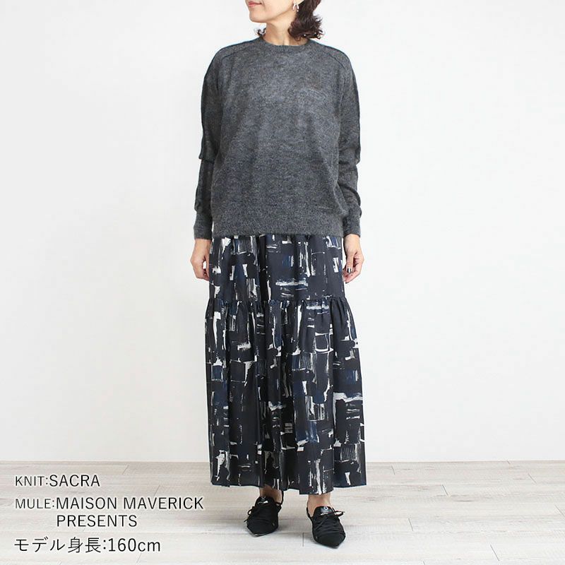 SACRA サクラ スカート BRUTH PAINTING 25FALL 125510123 サイズ36