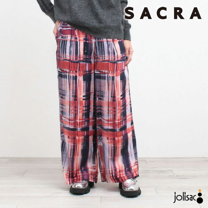 SACRA サクラ BRUSH PAINTING PLAID パンツ 125606112 | jolisac