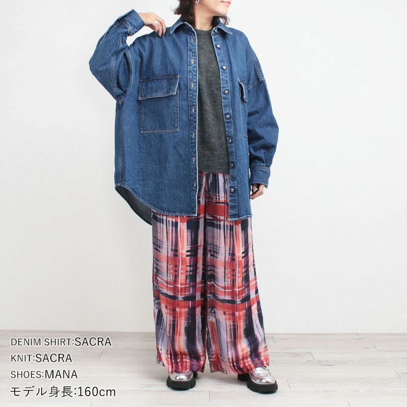 SALE】 SACRA サクラ BRUSH PAINTING PLAID パンツ 125606112 | jolisac