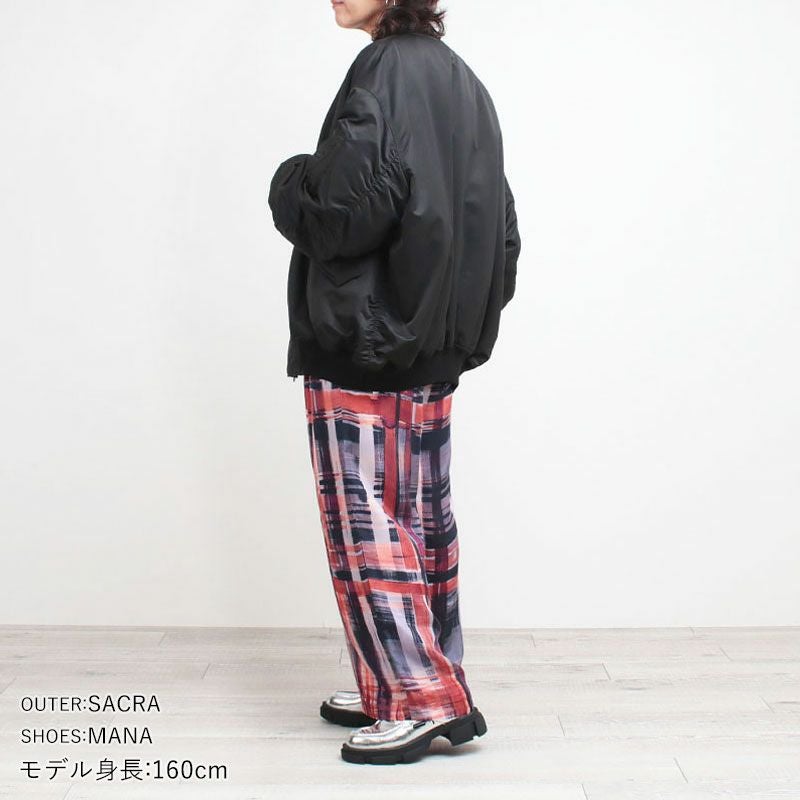 SALE】 SACRA サクラ BRUSH PAINTING PLAID パンツ 125606112 | jolisac