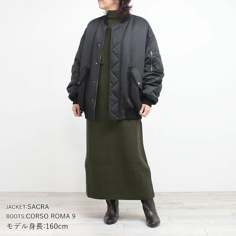SACRA サクラ ニットワンピース EX.FINE LAMBWOOL RIB 125630041 | jolisac