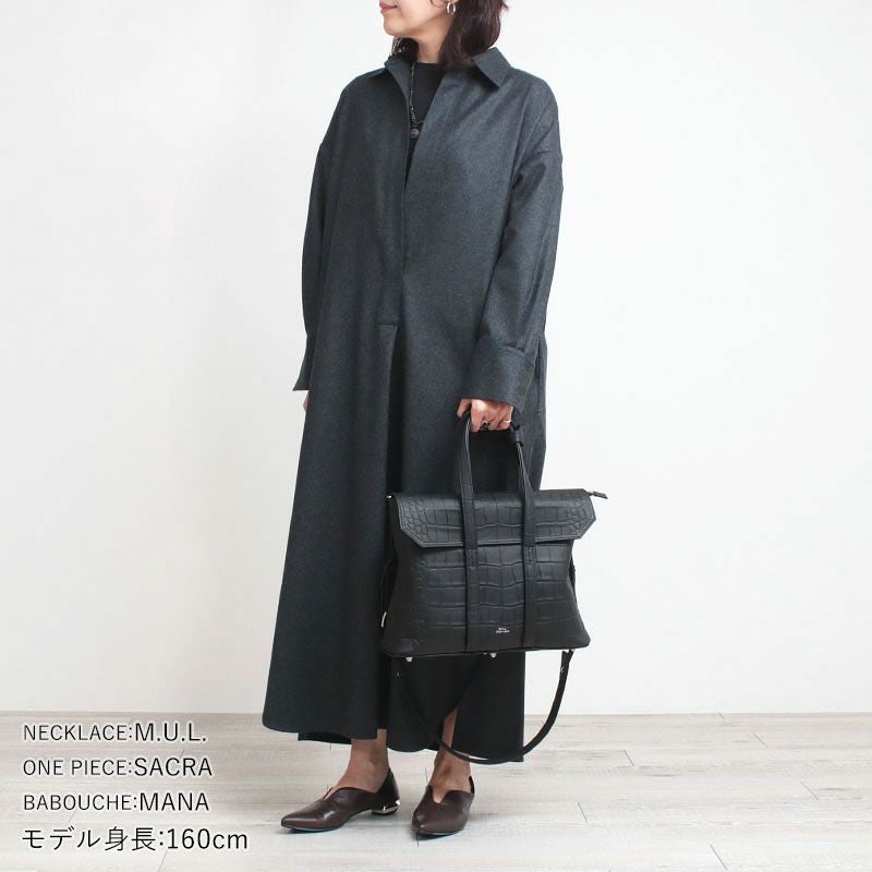 M.U.L. エムユーエル スクエアフラップトートM レザーショルダー MUL