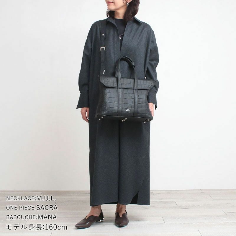 M.U.L. エムユーエル スクエアフラップトートM レザーショルダー MUL
