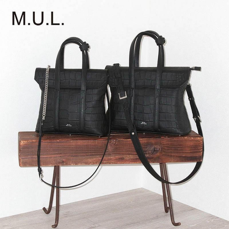 M.U.L. エムユーエル スクエアフラップトートM レザーショルダー MUL