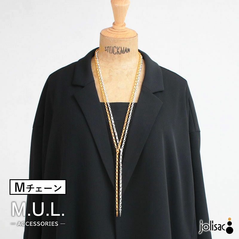 【新品・未使用】M.U.L レザーキーネックレス　オイルレザーマットゴールド ネックレス メンズ レディース エムユーエル MUL レザーチャーム 本革