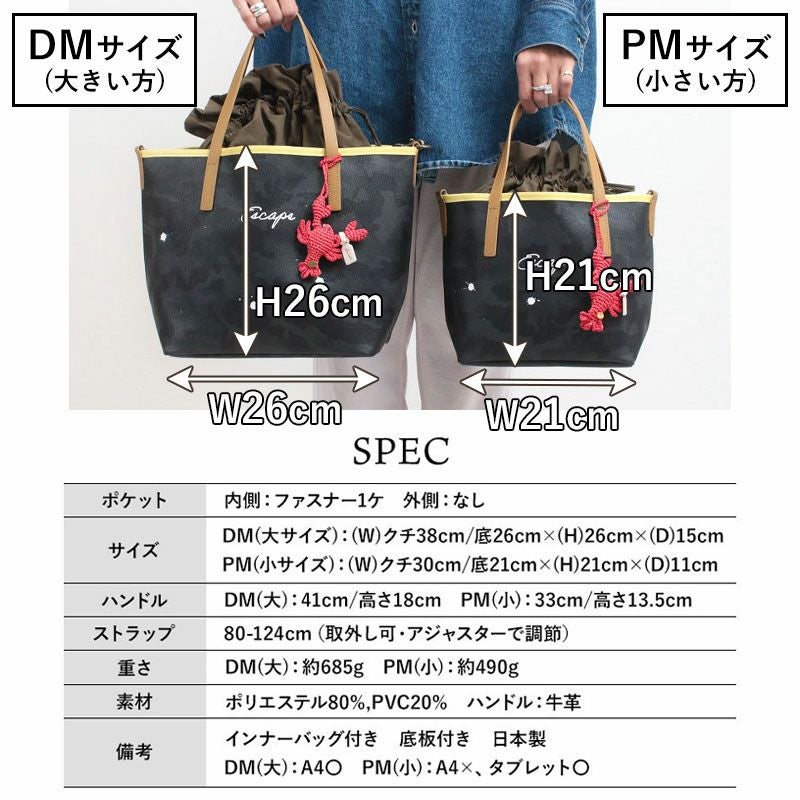 サイズ表とスペック画像