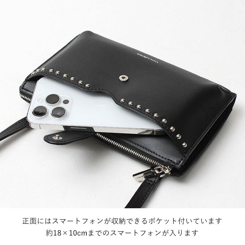 ヴィオラドーロ スマホポシェット スタッズ付 MIRO V9052 VIOLAd'ORO