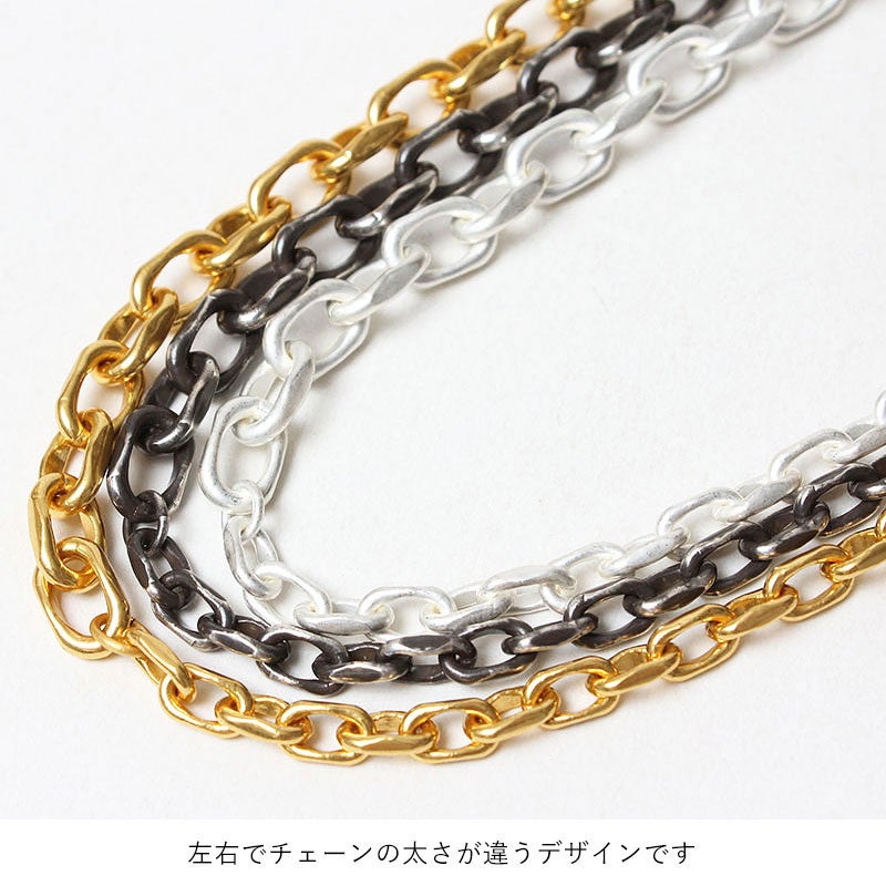 新作 M.U.L. エムユーエル コインネックレス48cm アシンメトリー MULA